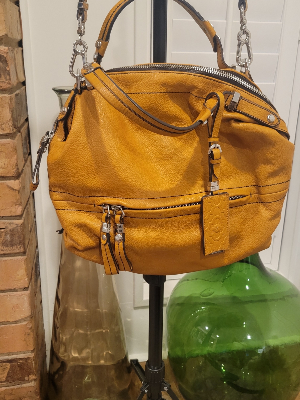 orYANY Mustard Yellow Leather Hobo Bag